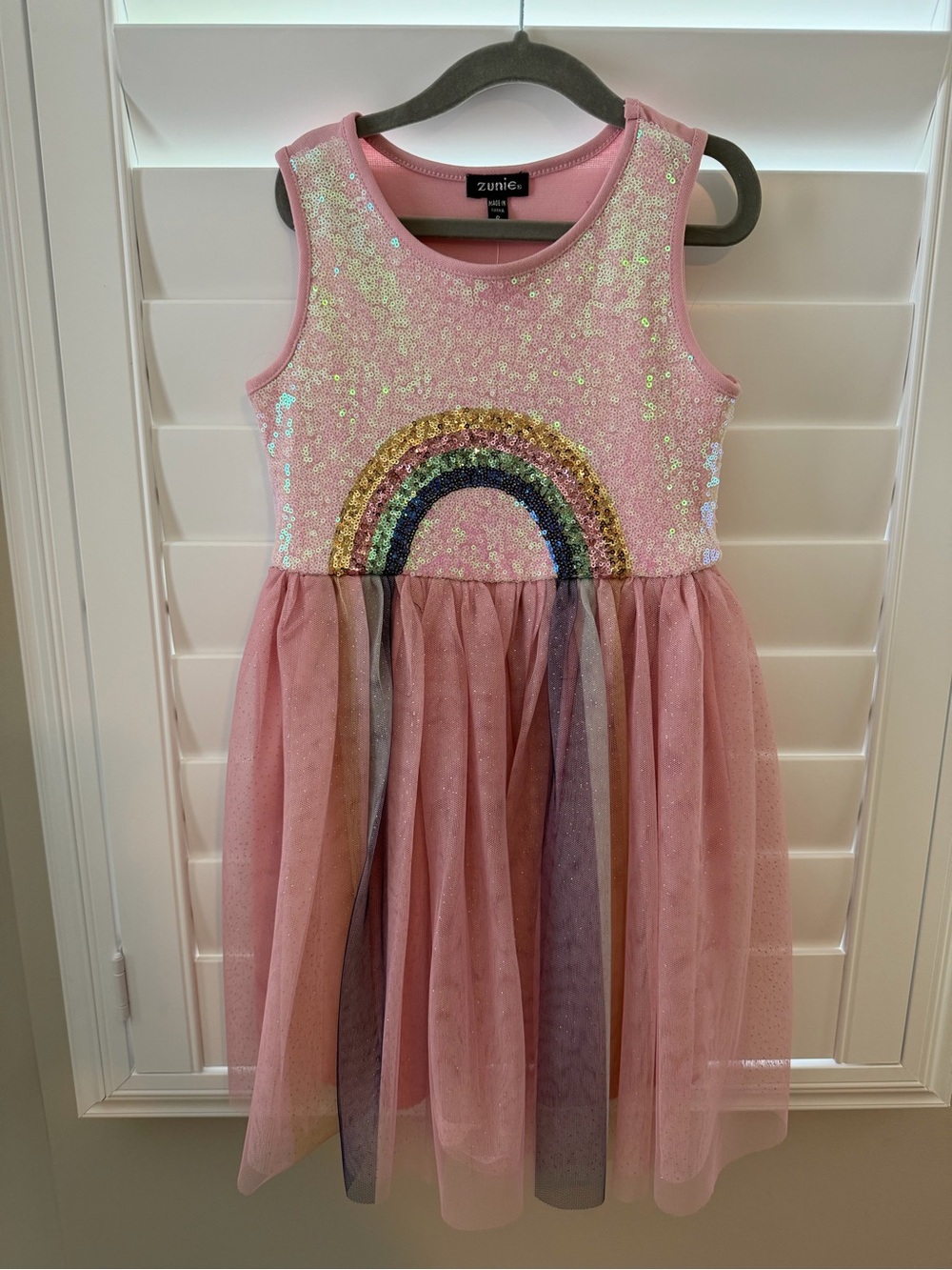 Zunie Pink Sequin Tulle Party Dress